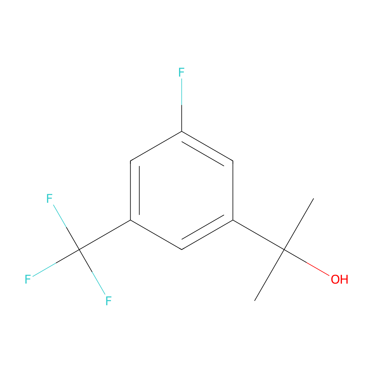 2-[3-Fluoro-5-(trifluoromethyl)phenyl]-2-propanol molecular structure, CAS 1443347-65-6