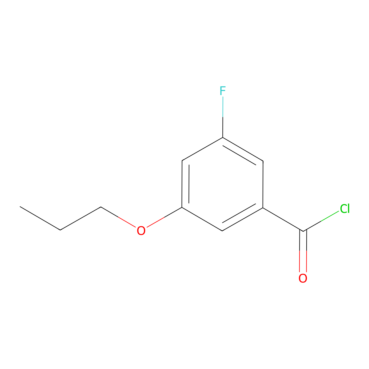 5-Fluoro-3-n-propoxybenzoyl chloride molecular structure, CAS 1443347-68-9