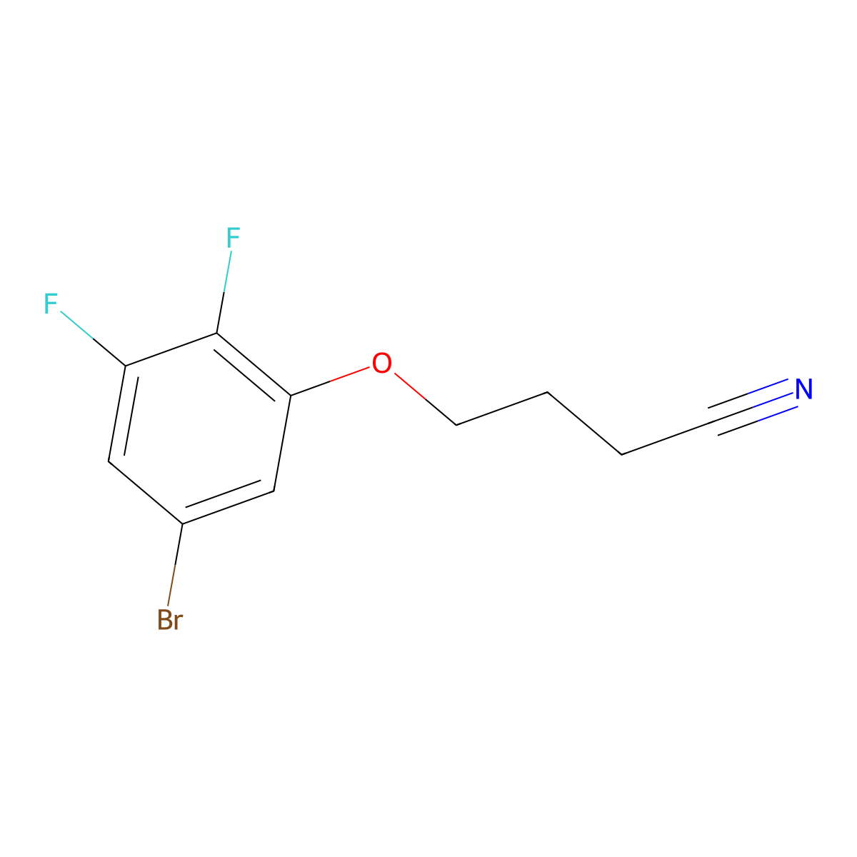 4-(3-Bromo-5,6-difluoro-phenoxy)butanenitrile molecular structure, CAS 1443347-72-5