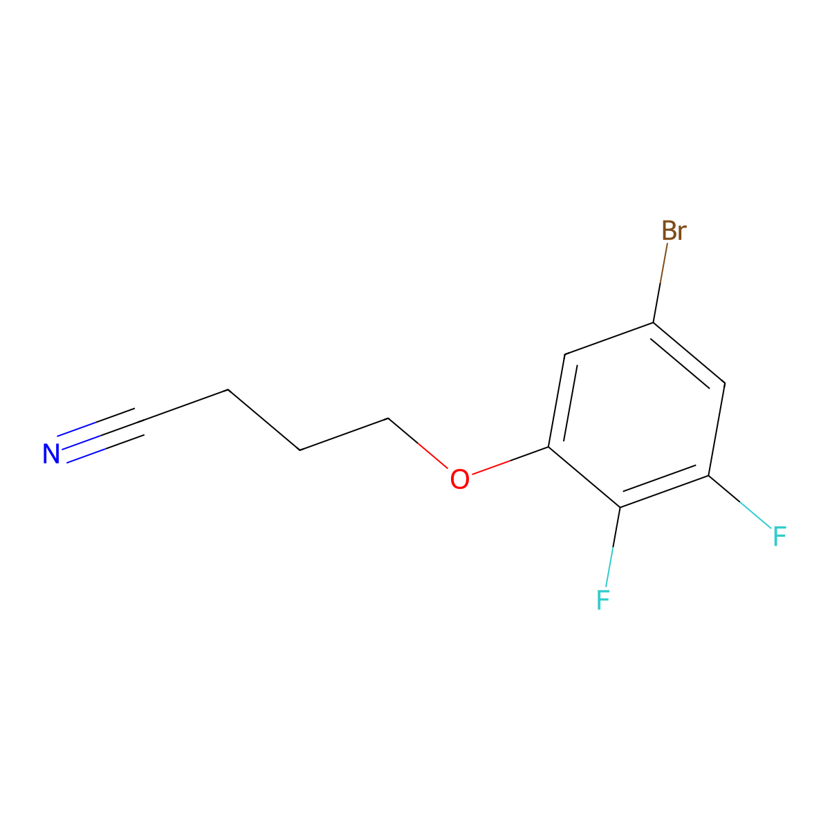 4-(3-Bromo-5,6-difluoro-phenoxy)butanenitrile molecular structure, CAS 1443347-72-5