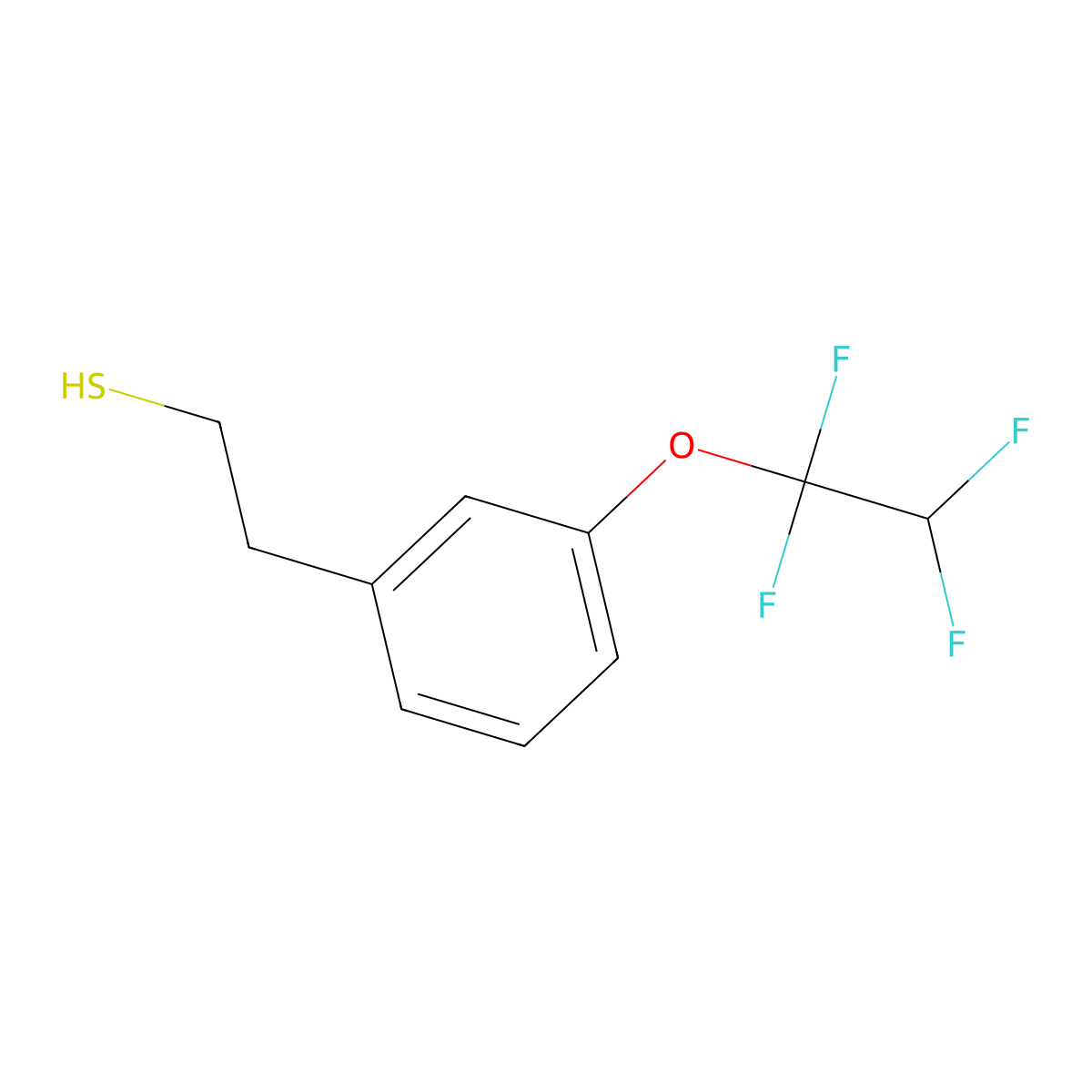 2-(3-(1,1,2,2-Tetrafluoroethoxy)phenyl)ethanethiol molecular structure, CAS 1443347-73-6