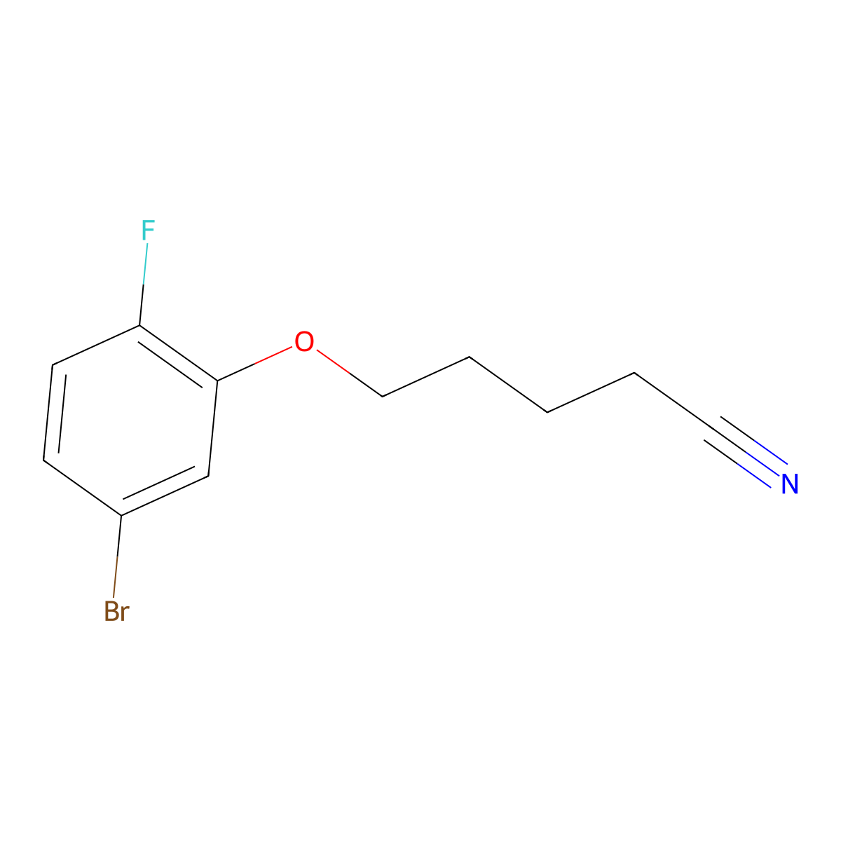 5-(5-Bromo-2-fluorophenoxy)pentanenitrile molecular structure, CAS 1443347-81-6