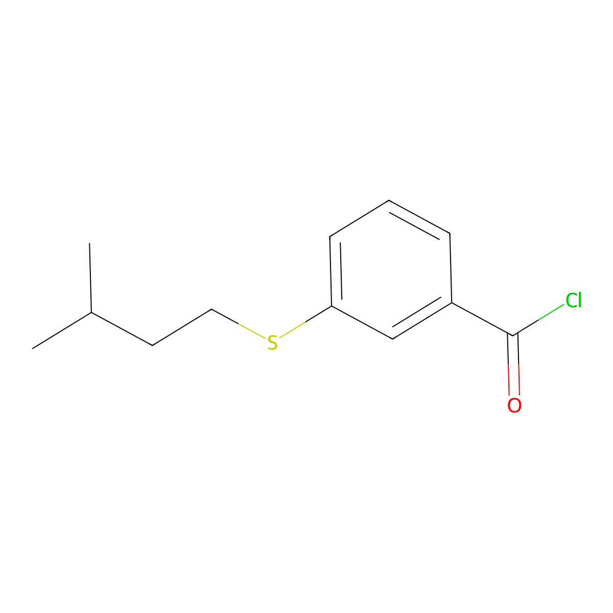 3-(iso-Pentylthio)benzoyl chloride molecular structure, CAS 1443347-82-7