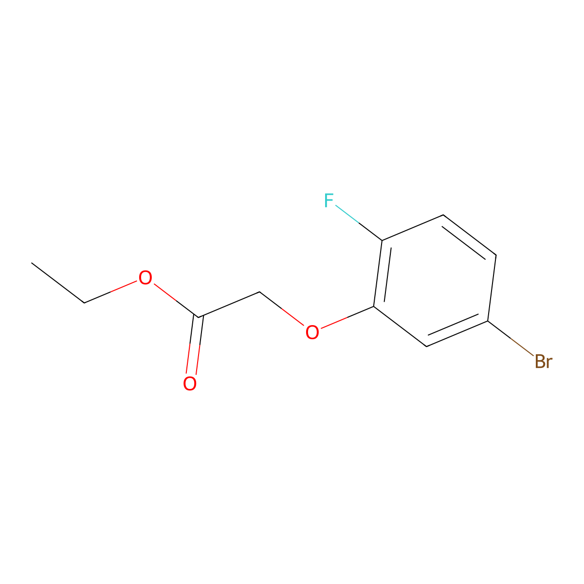 Ethyl 2-(3-bromo-6-fluoro-phenoxy)acetate molecular structure, CAS 1443347-85-0
