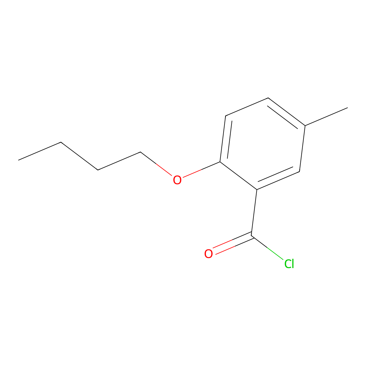 2-n-Butoxy-5-methylbenzoyl chloride molecular structure, CAS 1443347-86-1