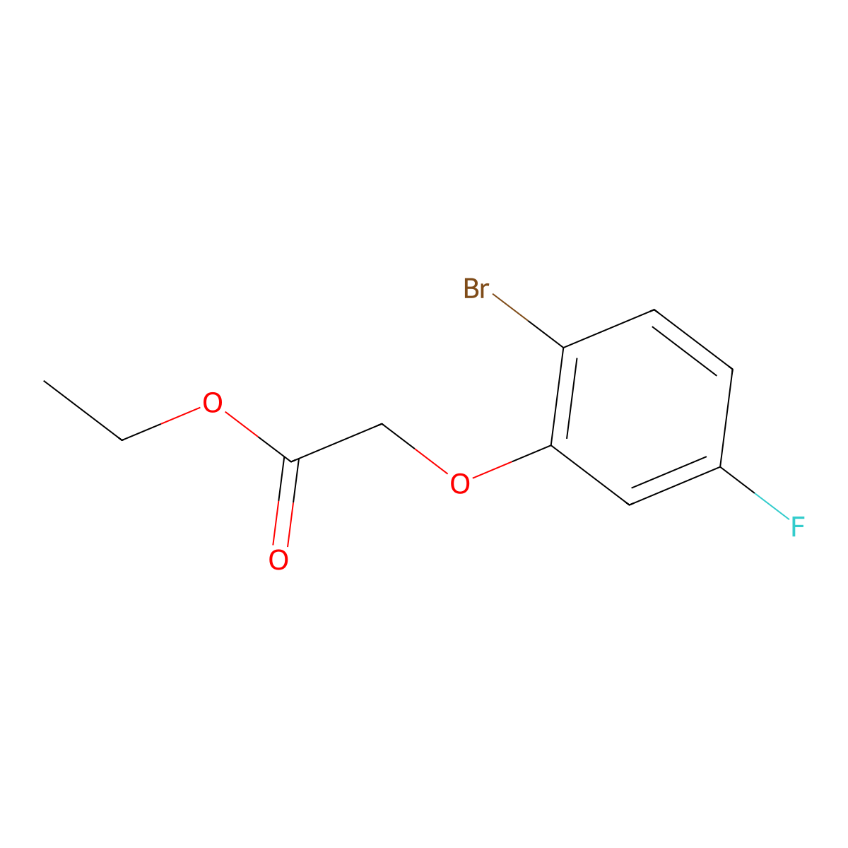 Ethyl 2-(2-bromo-5-fluoro-phenoxy)acetate molecular structure, CAS 1443347-87-2