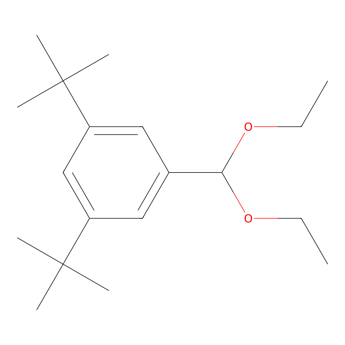 Benzene, 1-(diethoxymethyl)-3,5-bis(1,1-dimethylethyl)- molecular structure, CAS 1443347-88-3