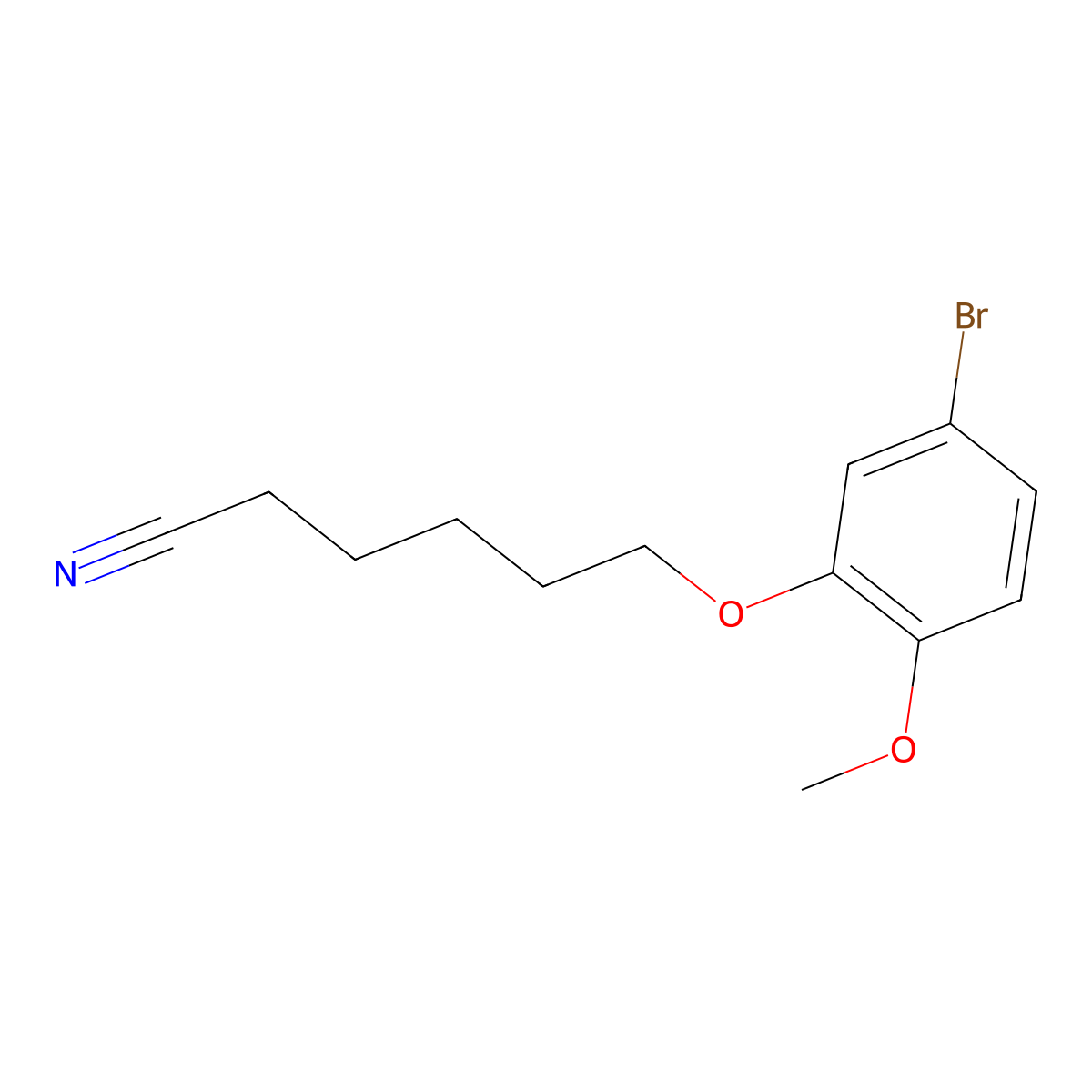 6-(3-Bromo-6-methoxy-phenoxy)hexanenitrile molecular structure, CAS 1443347-89-4