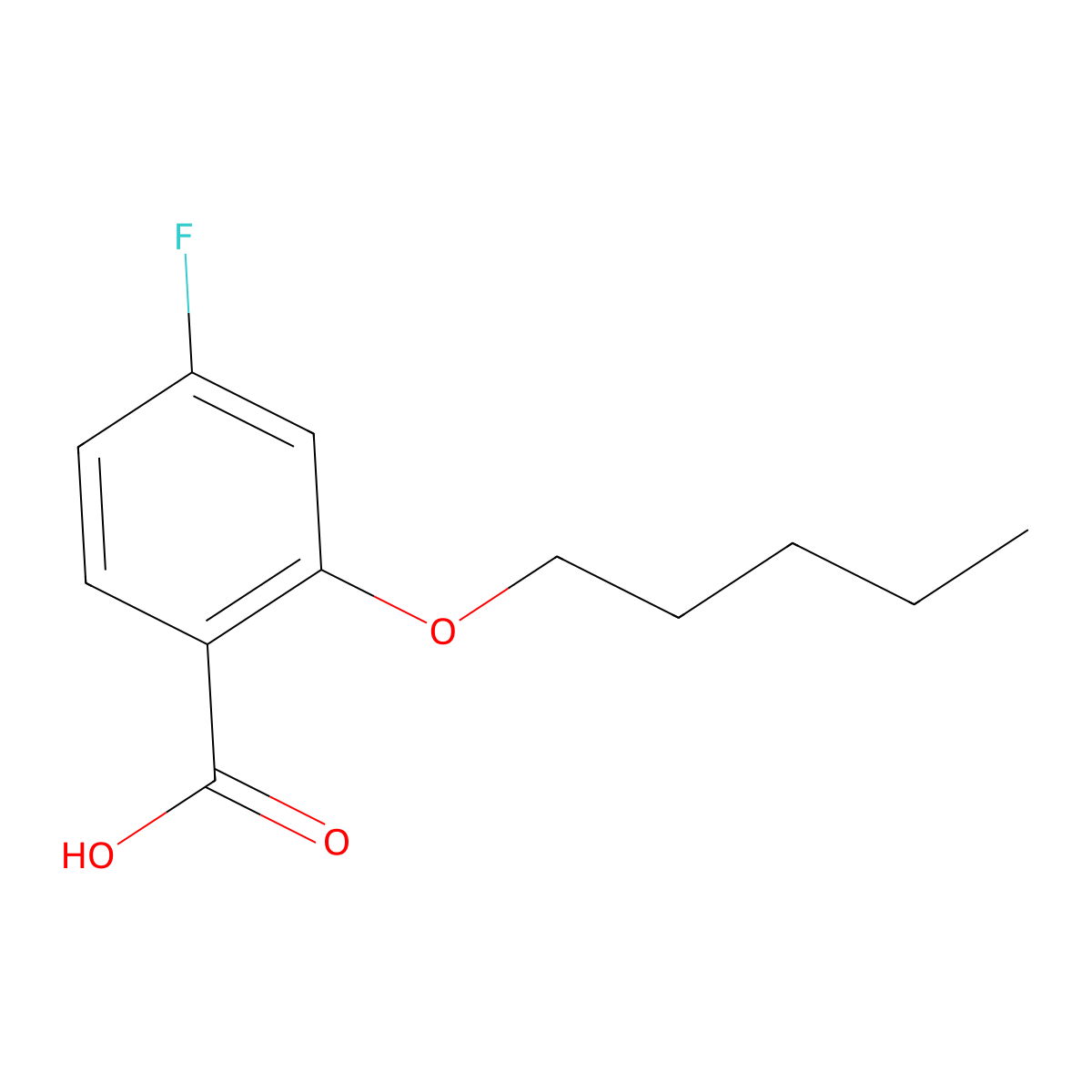 4-Fluoro-2-n-pentoxybenzoic acid molecular structure, CAS 1443347-94-1