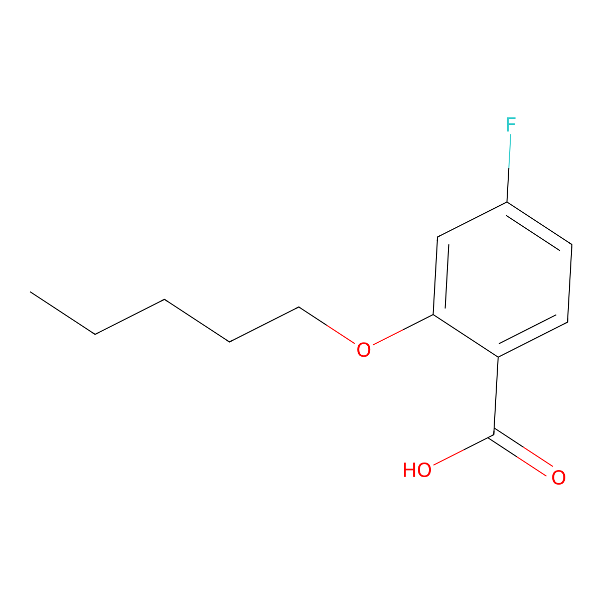 4-Fluoro-2-n-pentoxybenzoic acid molecular structure, CAS 1443347-94-1