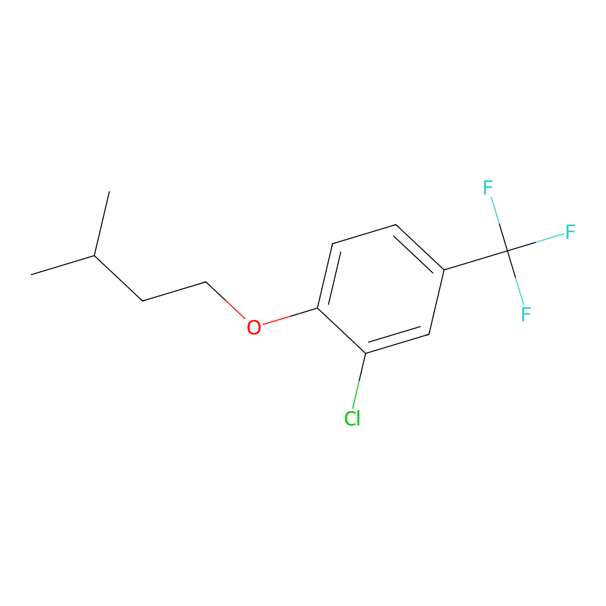2-Chloro-1-(isopentyloxy)-4-(trifluoromethyl)benzene molecular structure, CAS 1443347-98-5