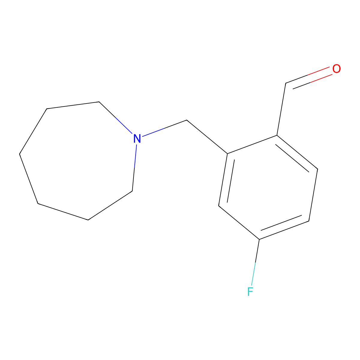 2-(Azepan-1-ylmethyl)-4-fluorobenzaldehyde molecular structure, CAS 1443348-21-7