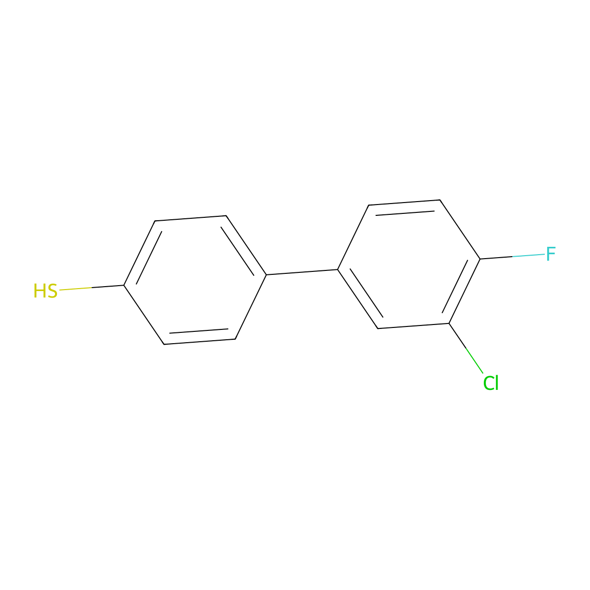 4-(3-Chloro-4-fluorophenyl)thiophenol molecular structure, CAS 1443348-27-3
