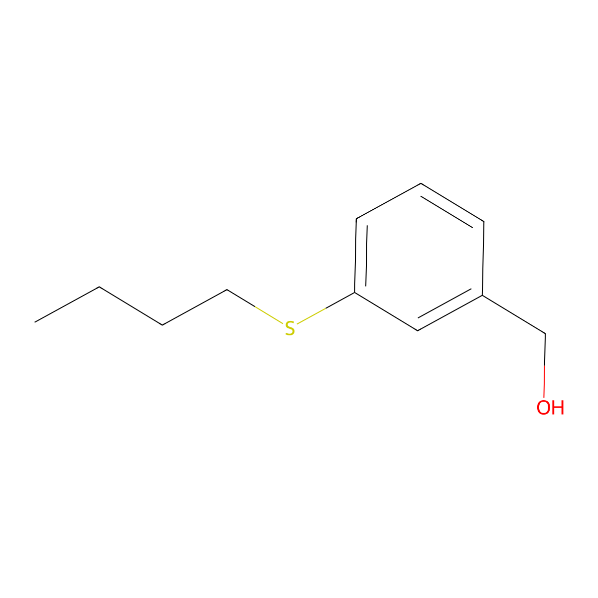 Benzenemethanol, 3-(butylthio)- molecular structure, CAS 1443348-43-3