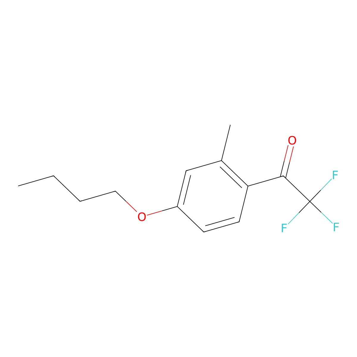4'-n-Butoxy-2'-methyl-2,2,2-trifluoroacetophenone molecular structure, CAS 1443348-46-6