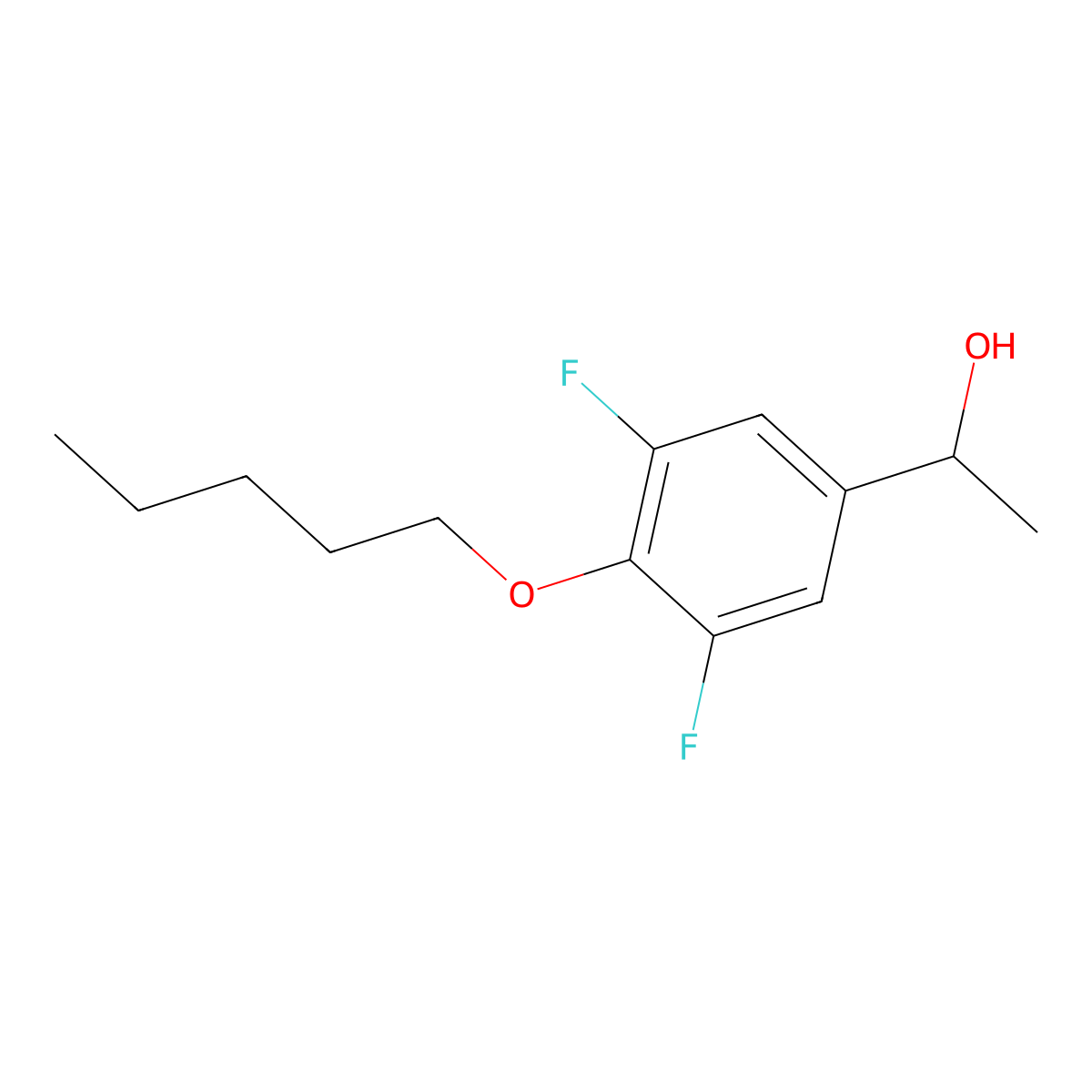 1-(3,5-Difluoro-4-(pentyloxy)phenyl)ethanol molecular structure, CAS 1443348-63-7