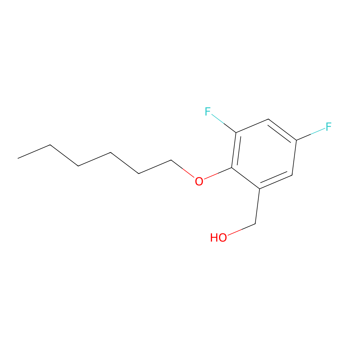 (3,5-Difluoro-2-(hexyloxy)phenyl)methanol molecular structure, CAS 1443348-67-1