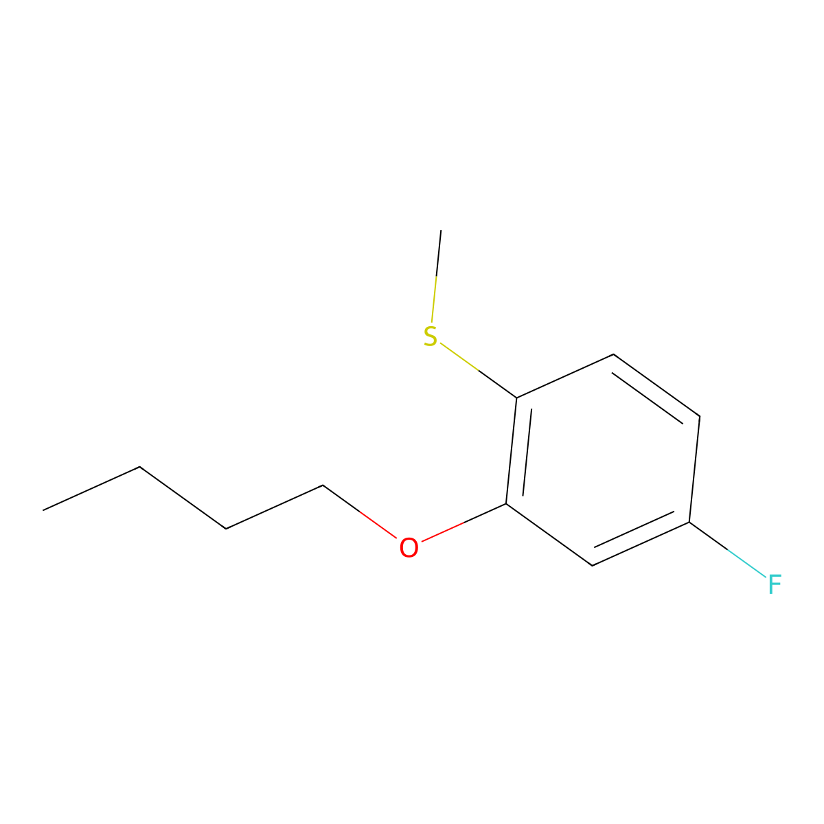 (2-Butoxy-4-fluorophenyl)(methyl)sulfane molecular structure, CAS 1443348-71-7