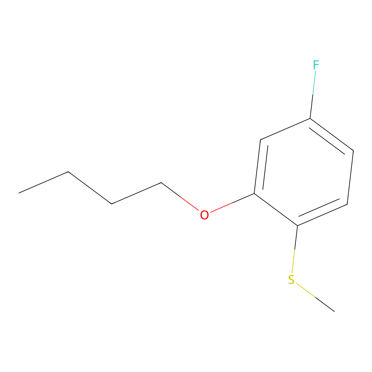 (2-Butoxy-4-fluorophenyl)(methyl)sulfane molecular structure, CAS 1443348-71-7