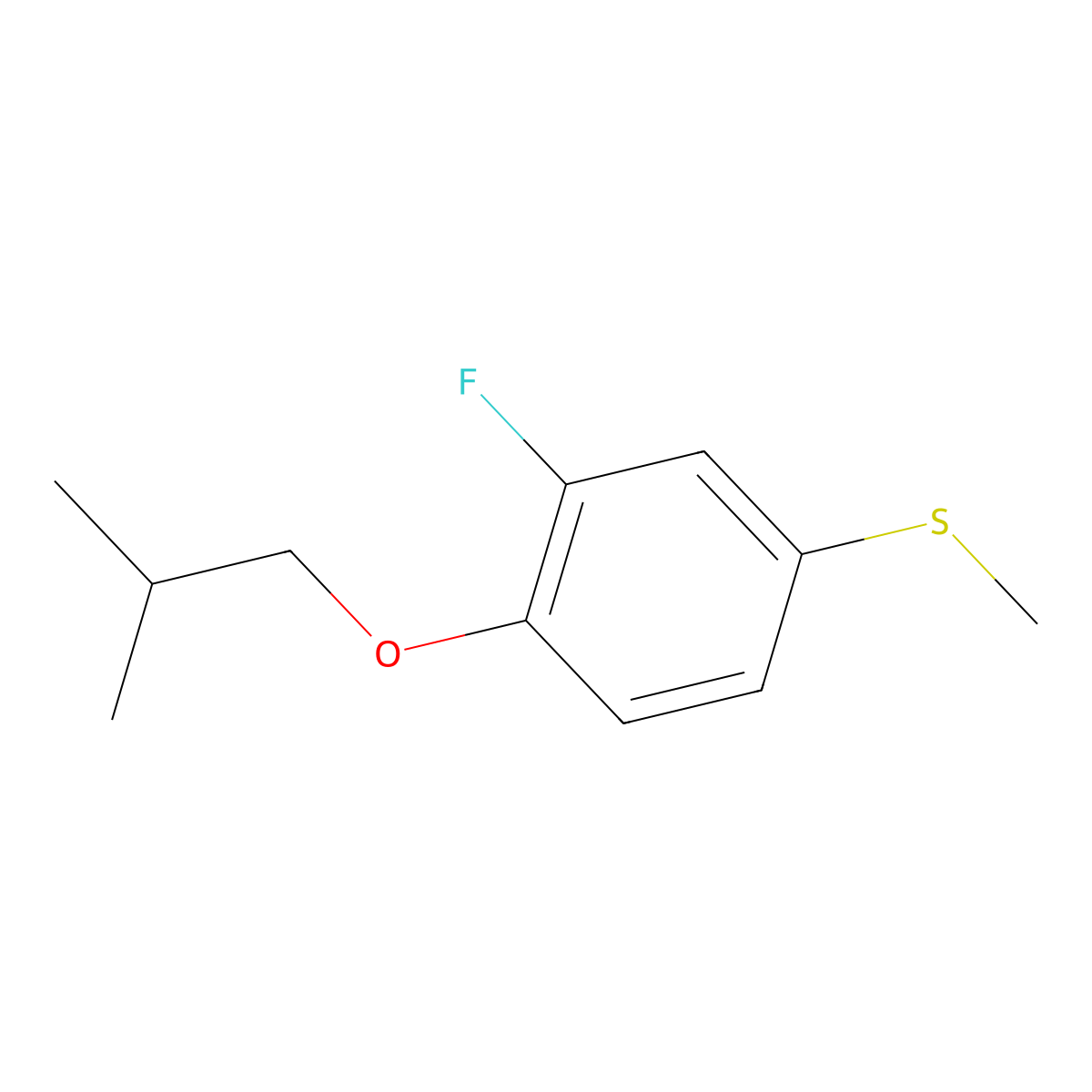 (3-Fluoro-4-isobutoxyphenyl)(methyl)sulfane molecular structure, CAS 1443348-84-2