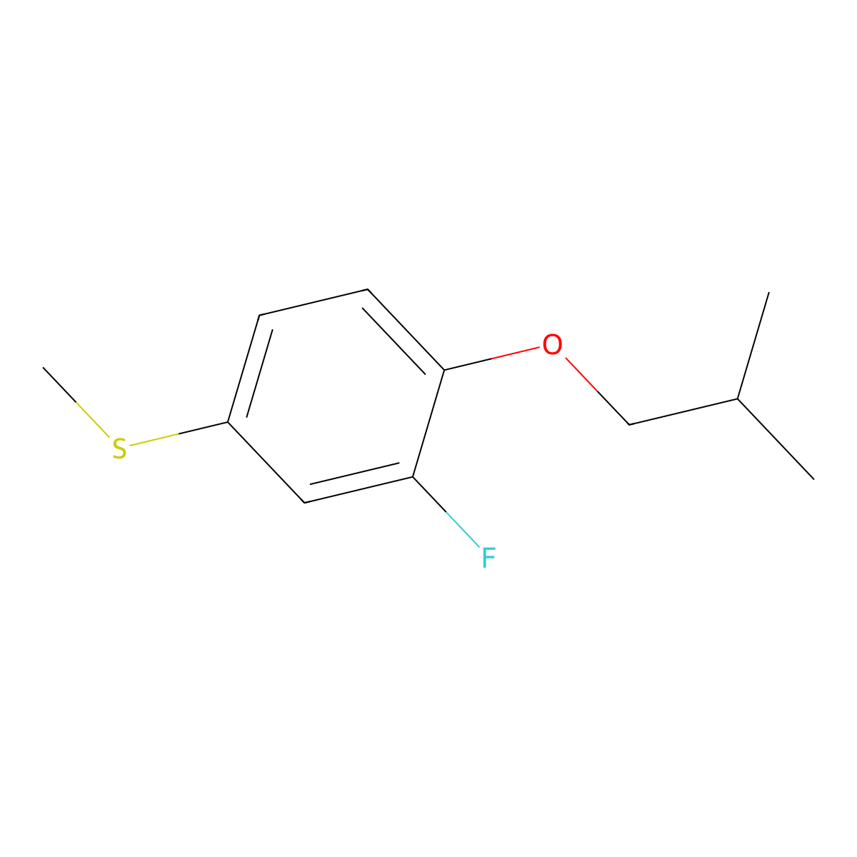 (3-Fluoro-4-isobutoxyphenyl)(methyl)sulfane molecular structure, CAS 1443348-84-2