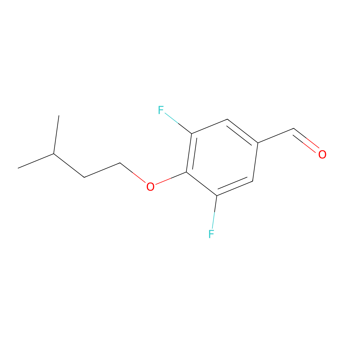 3,5-Difluoro-4-(isopentyloxy)benzaldehyde molecular structure, CAS 1443348-86-4