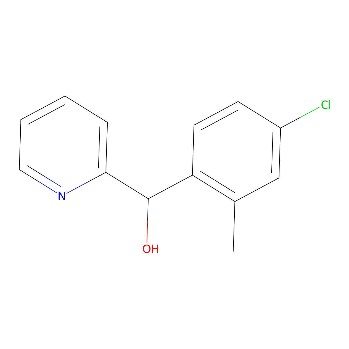 4-Chloro-2-methylphenyl-(2-pyridyl)methanol molecular structure, CAS 1443348-91-1