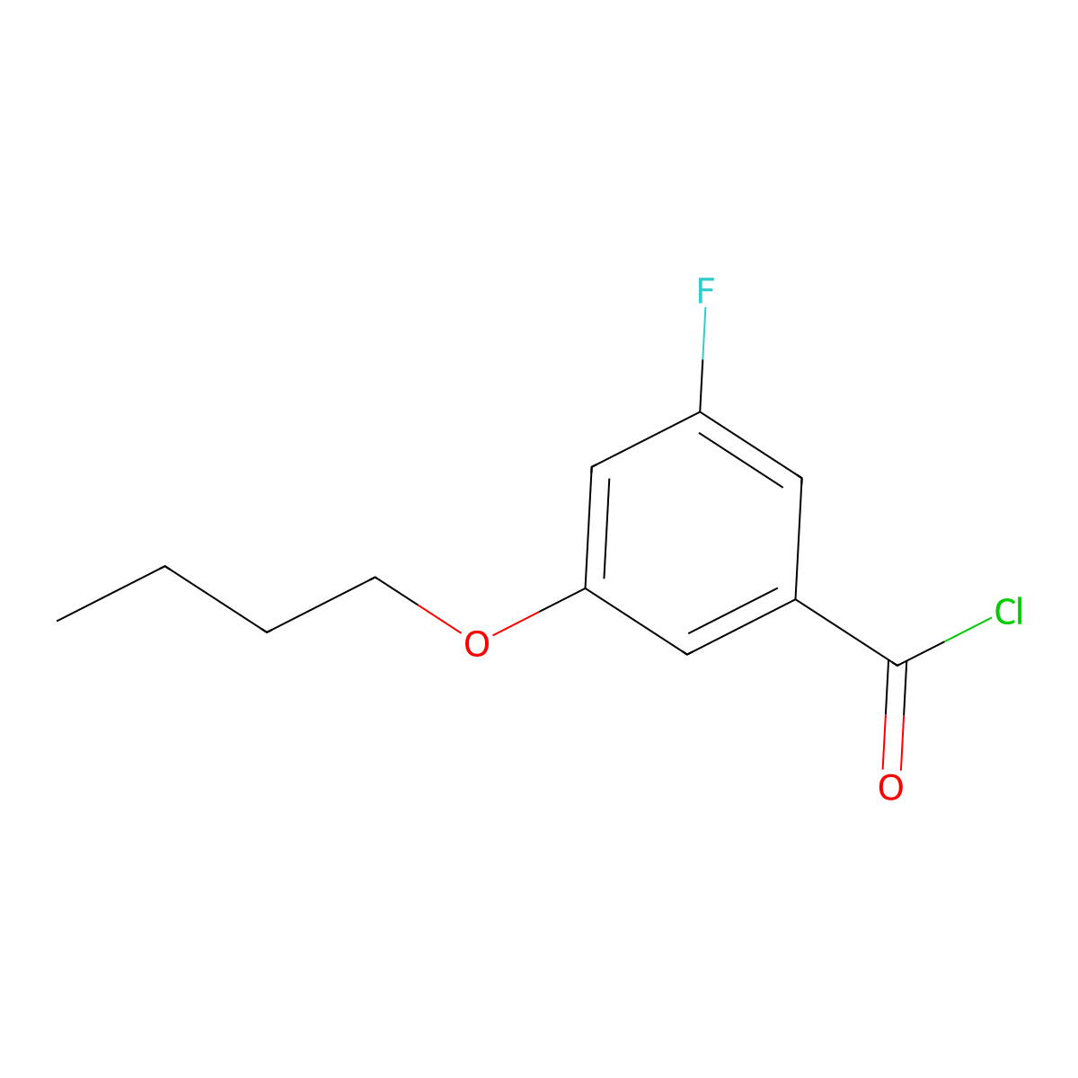 3-n-Butoxy-5-fluorobenzoyl chloride molecular structure, CAS 1443348-95-5