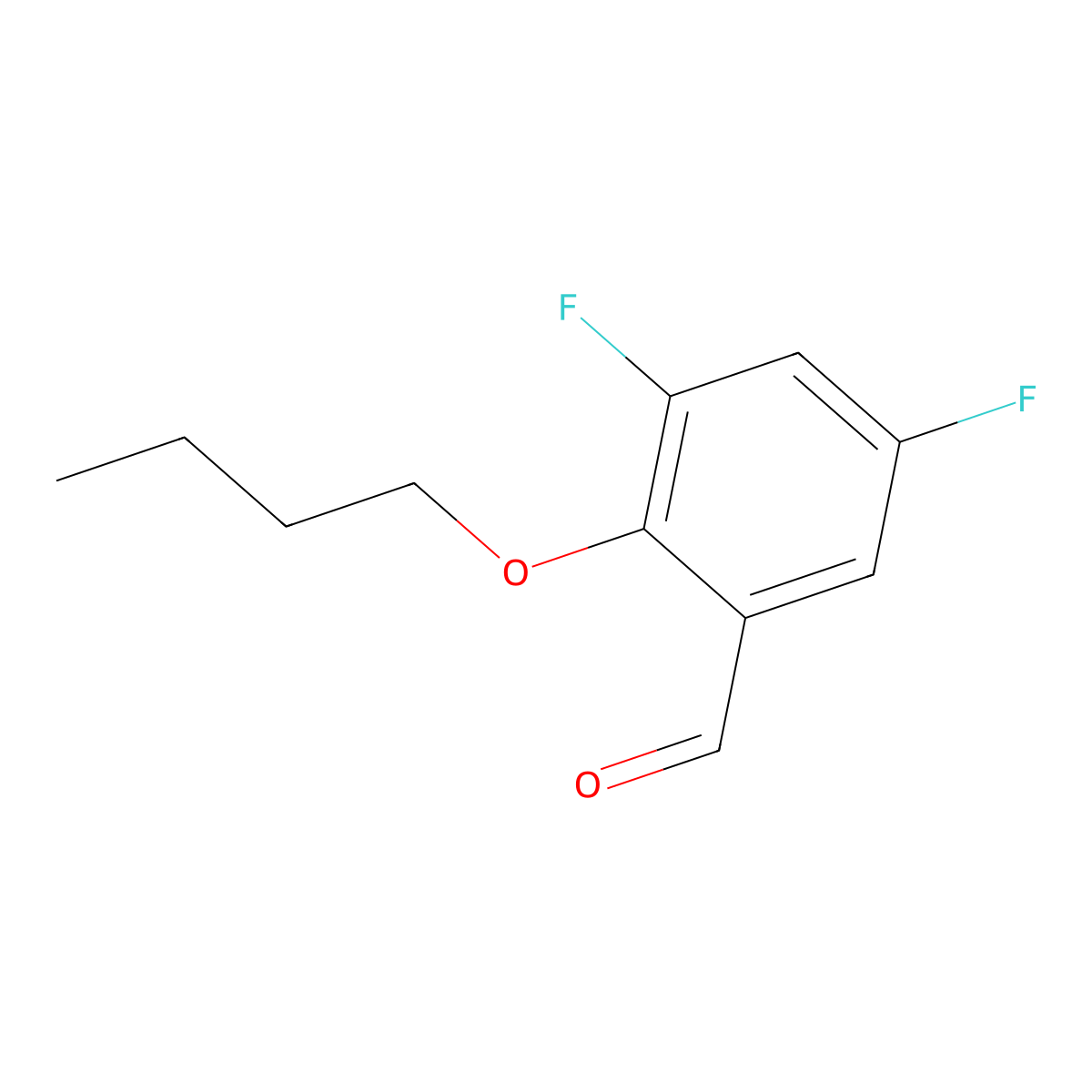 2-Butoxy-3,5-difluorobenzaldehyde molecular structure, CAS 1443348-98-8