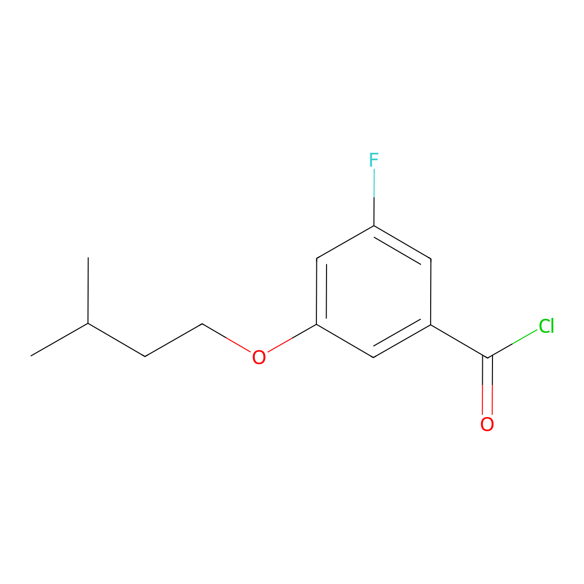 5-Fluoro-3-iso-pentoxybenzoyl chloride molecular structure, CAS 1443349-04-9