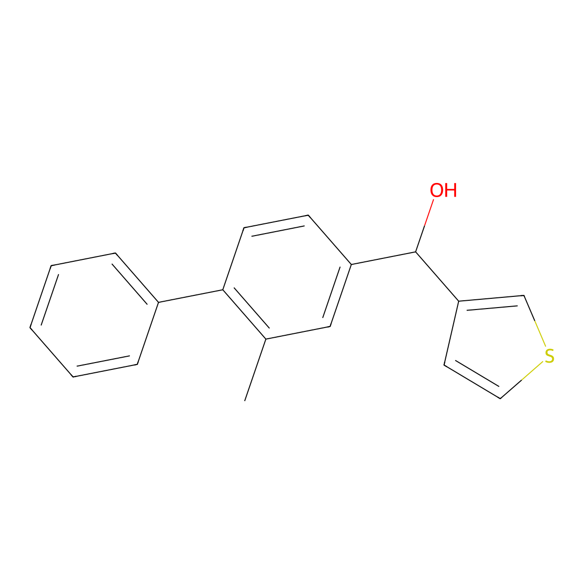 (3-Methyl-4-phenyl)phenyl-(3-thienyl)methanol molecular structure, CAS 1443349-13-0