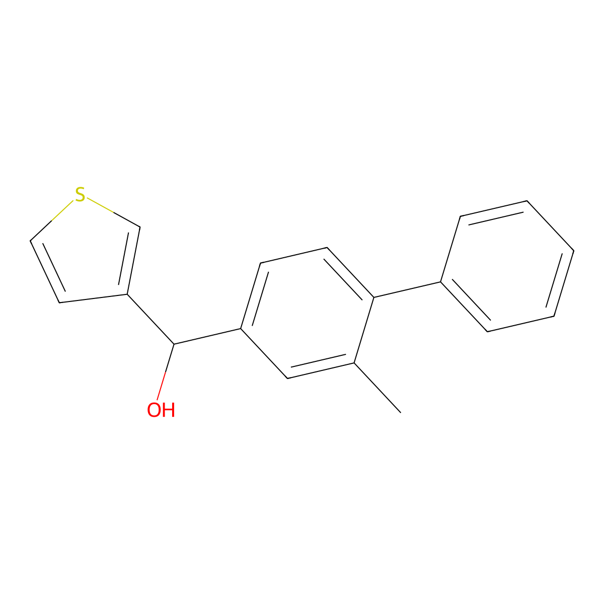 (3-Methyl-4-phenyl)phenyl-(3-thienyl)methanol molecular structure, CAS 1443349-13-0