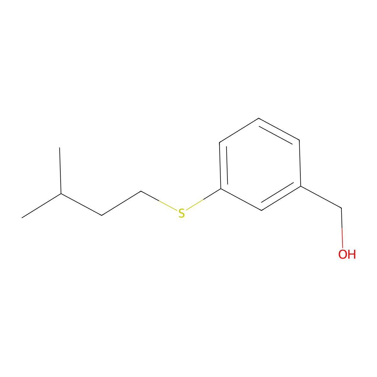 3-iso-Pentylthiobenzyl alcohol molecular structure, CAS 1443349-17-4