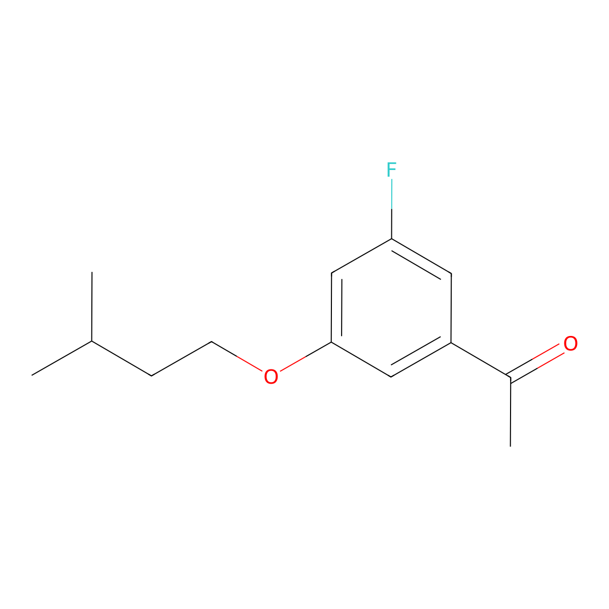 1-(3-Fluoro-5-(isopentyloxy)phenyl)ethanone molecular structure, CAS 1443349-20-9
