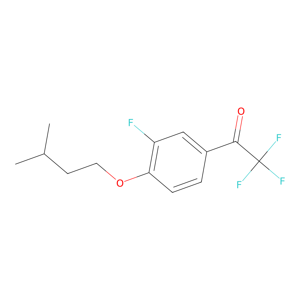 2,2,2-Trifluoro-1-(3-fluoro-4-(isopentyloxy)phenyl)ethanone molecular structure, CAS 1443349-26-5