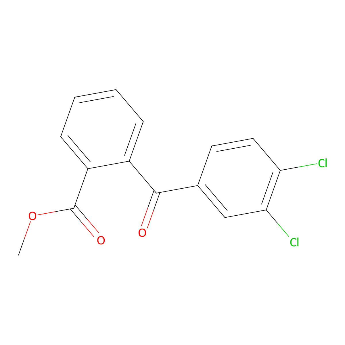 Methyl 2-(3,4-dichlorobenzoyl)benzoate molecular structure, CAS 1443349-30-1