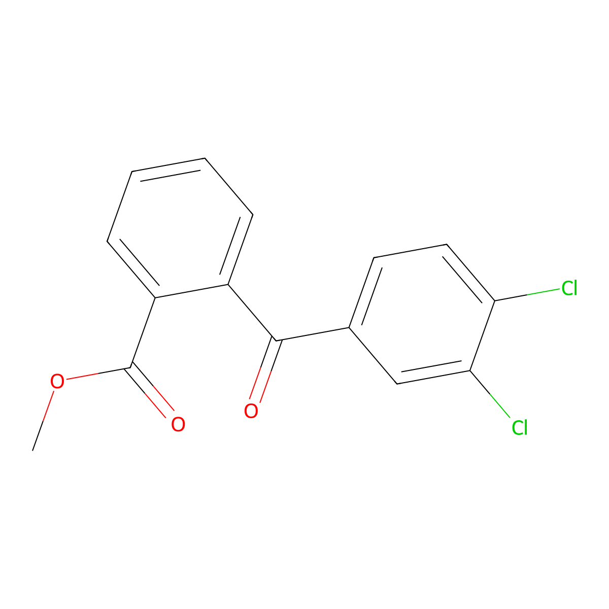Methyl 2-(3,4-dichlorobenzoyl)benzoate molecular structure, CAS 1443349-30-1