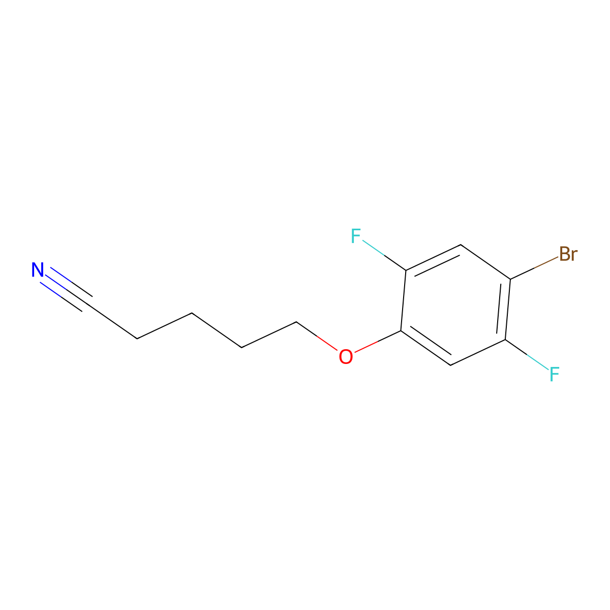 5-(4-Bromo-2,5-difluoro-phenoxy)pentanenitrile molecular structure, CAS 1443349-37-8