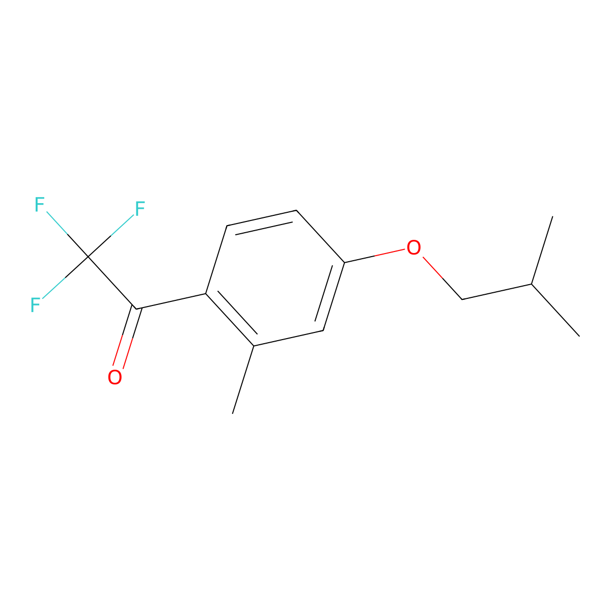 2,2,2-Trifluoro-1-(4-isobutoxy-2-methylphenyl)ethanone molecular structure, CAS 1443349-38-9