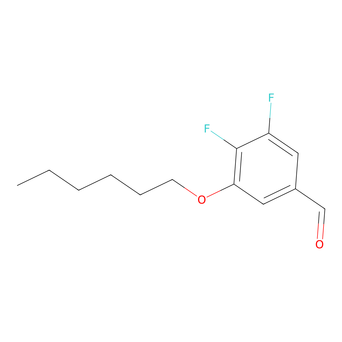 3,4-Difluoro-5-(hexyloxy)benzaldehyde molecular structure, CAS 1443349-40-3