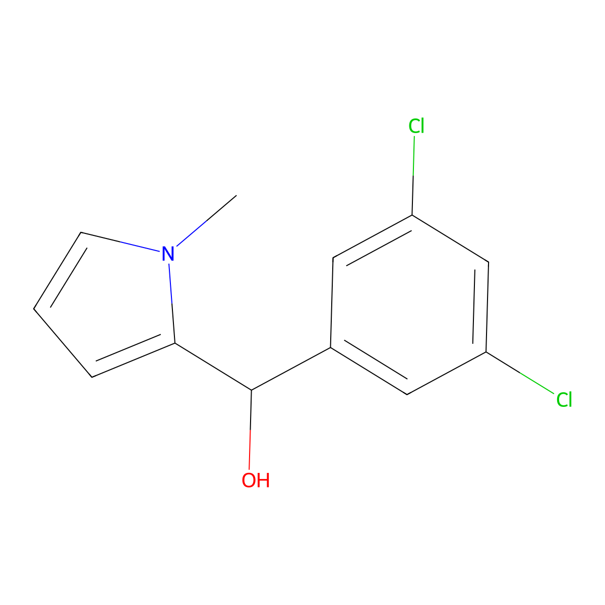 3,5-Dichlorophenyl-(1-methyl-2-pyrrolyl)methanol molecular structure, CAS 1443349-42-5
