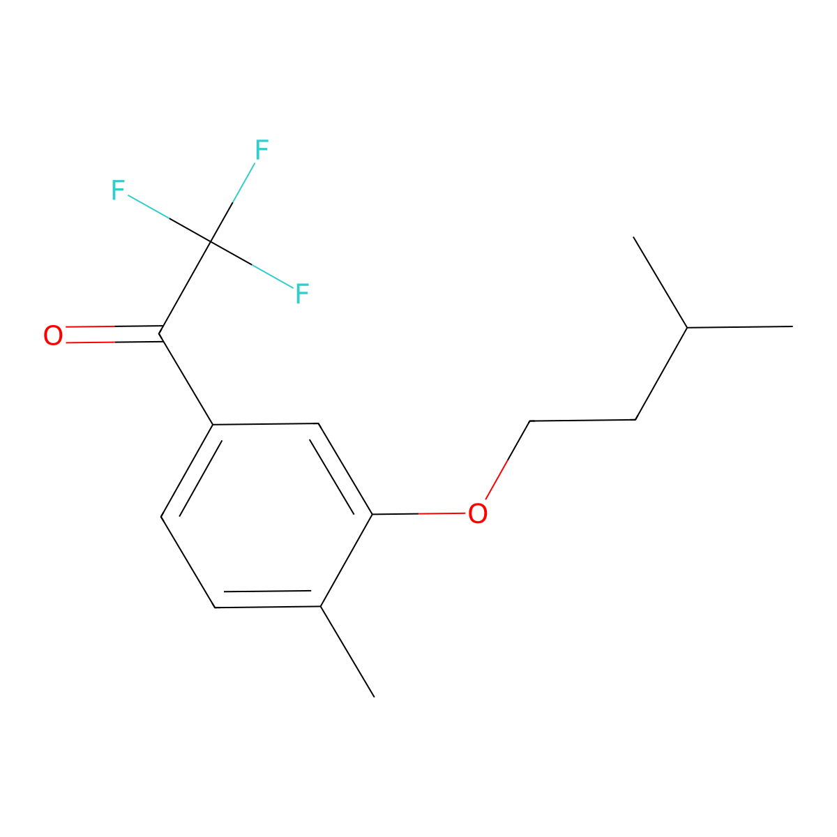 4'-Methyl-3'-iso-pentoxy-2,2,2-trifluoroacetophenone molecular structure, CAS 1443349-47-0