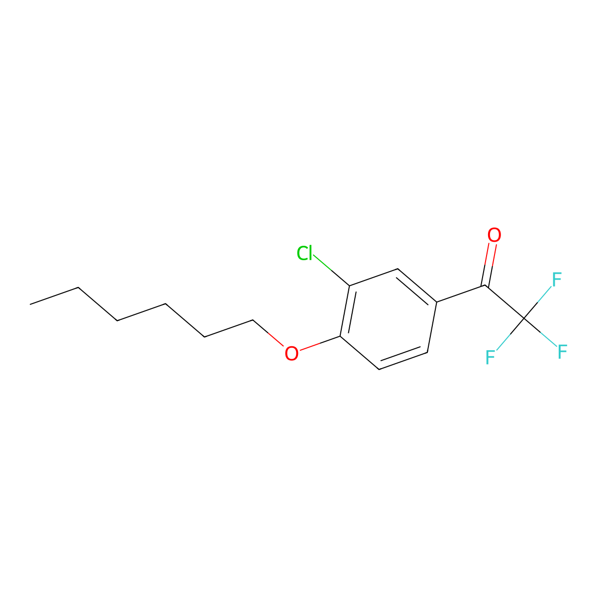 1-(3-Chloro-4-(hexyloxy)phenyl)-2,2,2-trifluoroethanone molecular structure, CAS 1443349-52-7