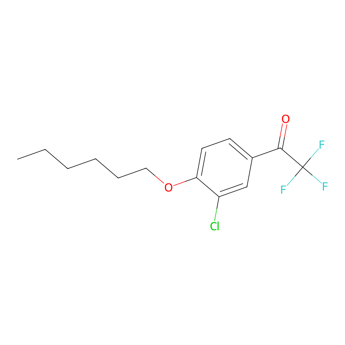 1-(3-Chloro-4-(hexyloxy)phenyl)-2,2,2-trifluoroethanone molecular structure, CAS 1443349-52-7