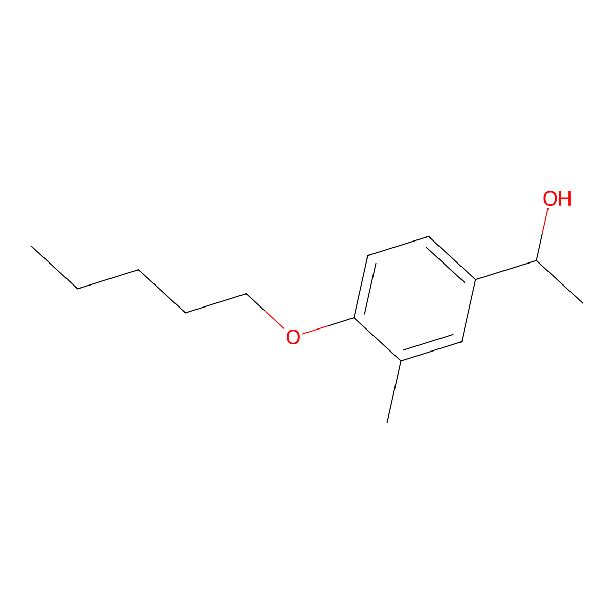 1-(3-Methyl-4-(pentyloxy)phenyl)ethanol molecular structure, CAS 1443349-53-8