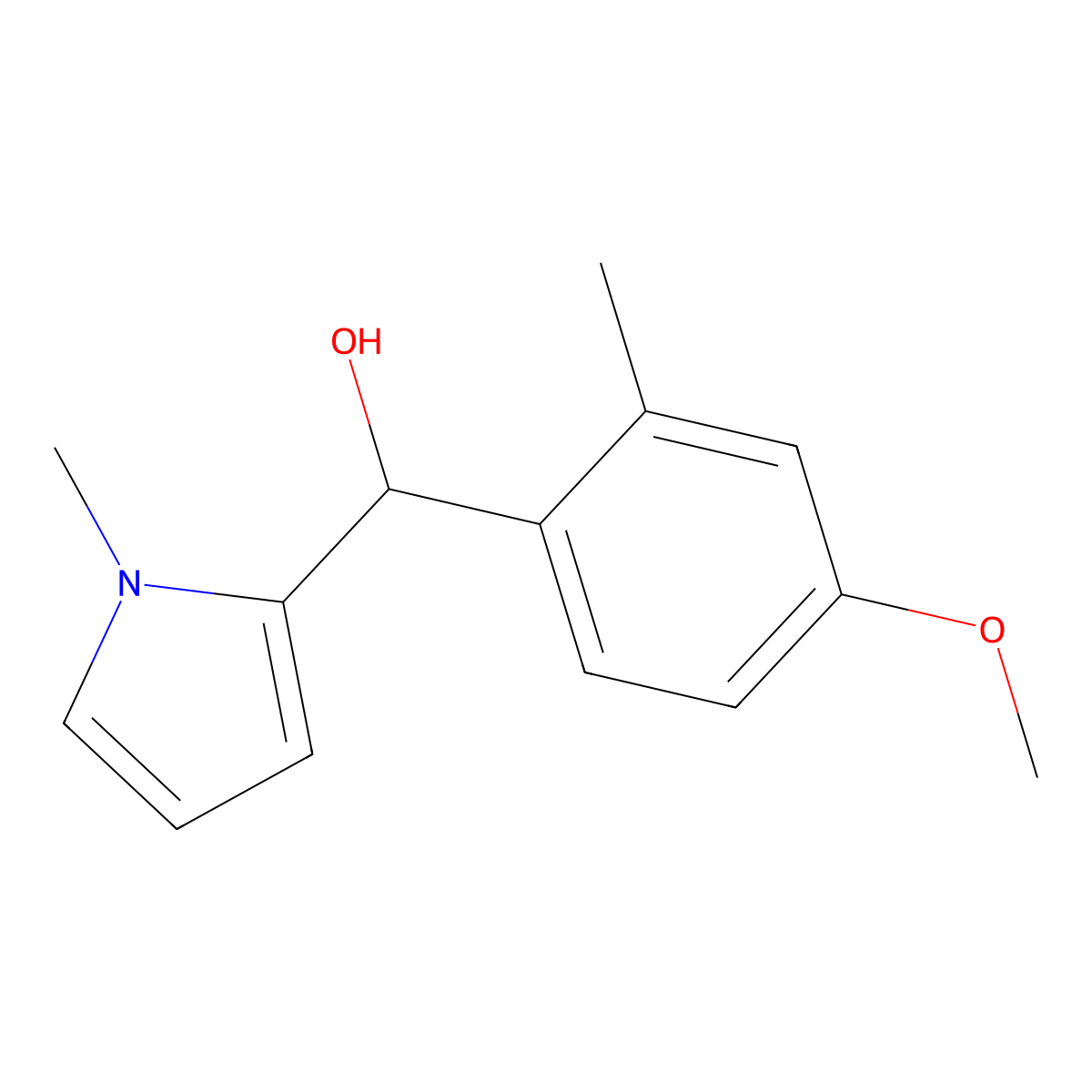 4-Methoxy-2-methylphenyl-(1-methyl-2-pyrrolyl)methanol molecular structure, CAS 1443349-63-0