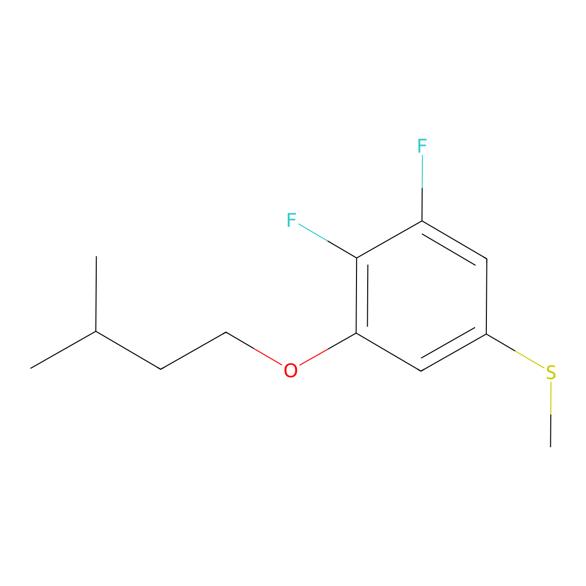 (3,4-Difluoro-5-(isopentyloxy)phenyl)(methyl)sulfane molecular structure, CAS 1443349-65-2