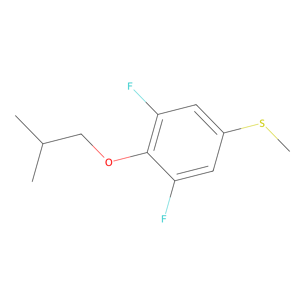(3,5-Difluoro-4-isobutoxyphenyl)(methyl)sulfane molecular structure, CAS 1443349-72-1