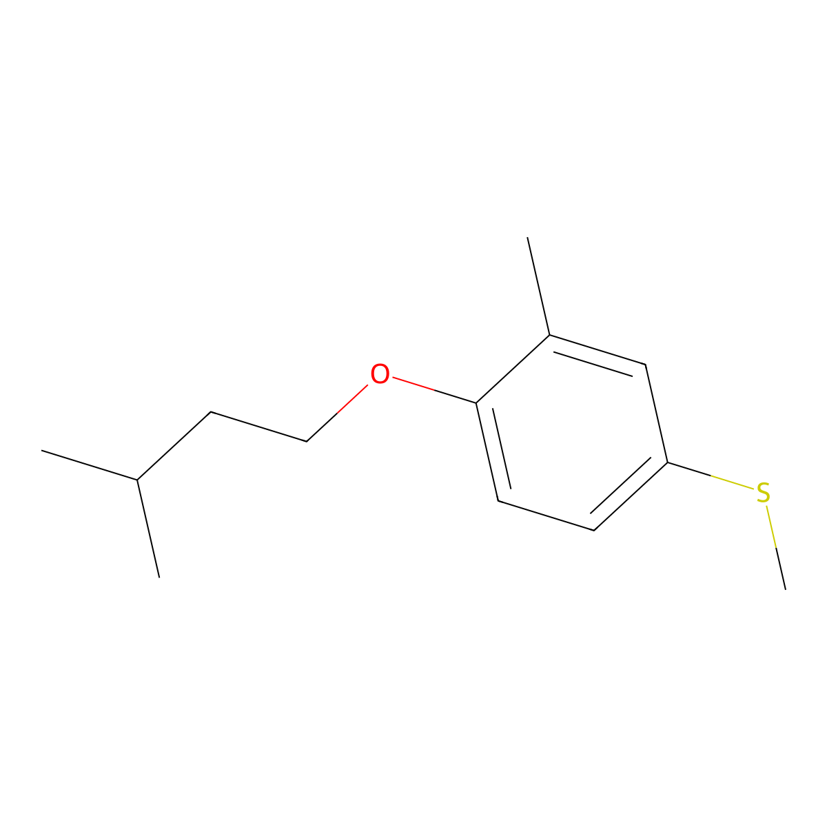 3-Methyl-4-iso-pentoxyphenyl methyl sulfide molecular structure, CAS 1443349-79-8