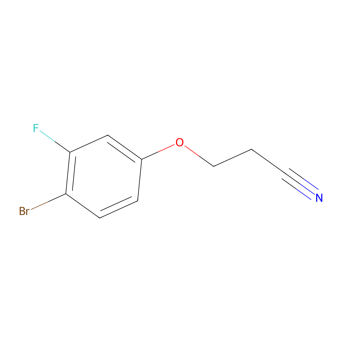 3-(4-Bromo-3-fluorophenoxy)propanenitrile molecular structure, CAS 1443349-80-1